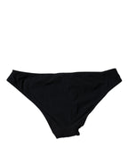 Dolce & Gabbana Black Nylon Stretch Mid Waist Panty Underwear