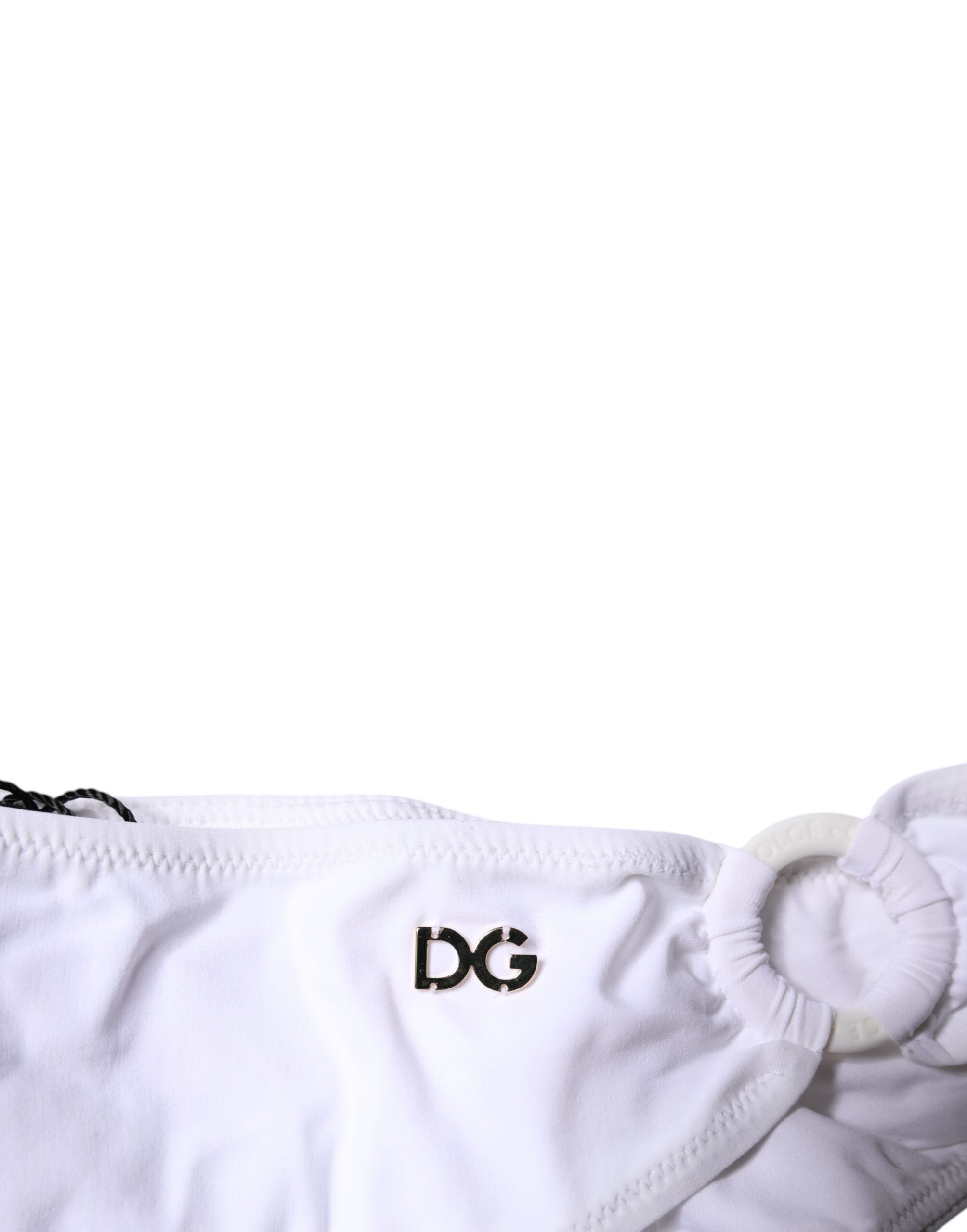 Dolce & Gabbana White Nylon Beachwear Bikini Bottom Swimwear