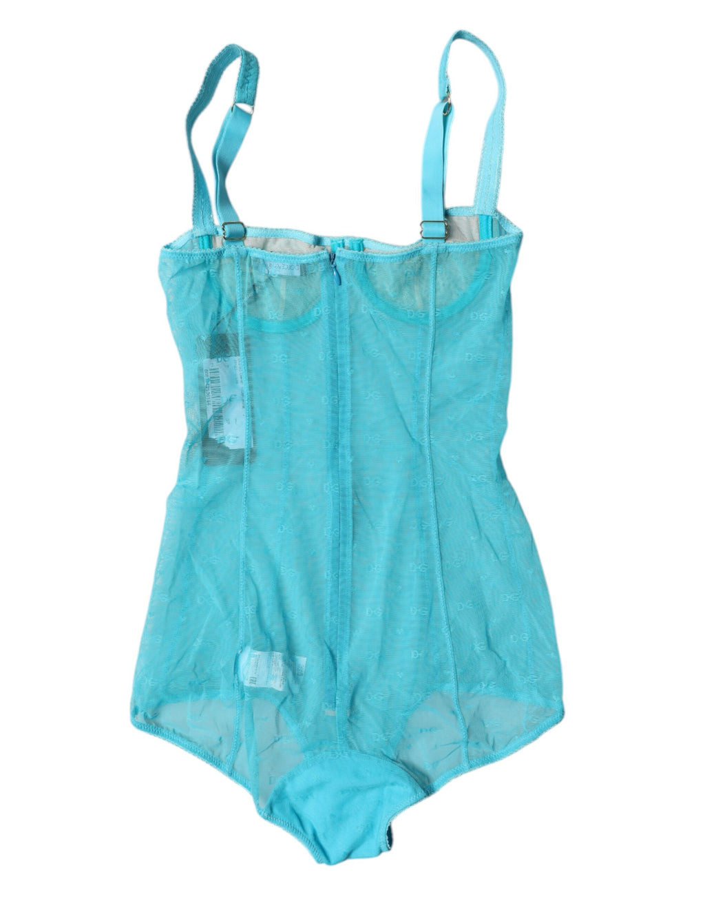 Dolce & Gabbana Blue Tulle Balconette Bra Bodysuit Underwear