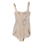 Dolce & Gabbana Beige Tulle Balconette Bra Bodysuit Underwear