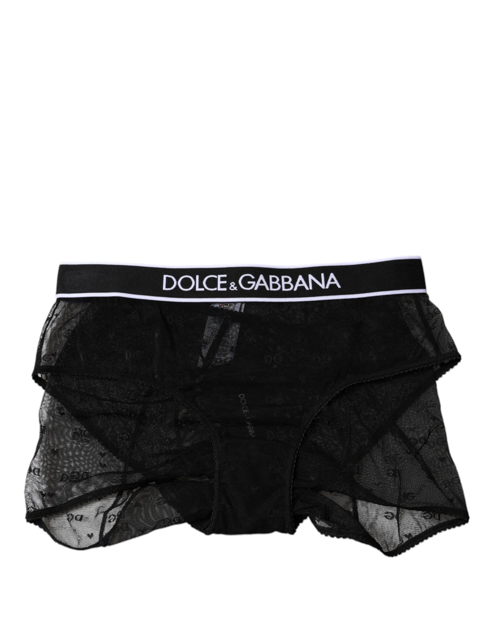 Dolce & Gabbana Black Tulle Nylon Mid Waist Panty Underwear