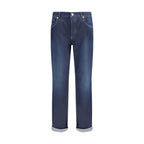 Brunello Cucinelli Blue Cotton Relaxed Fit Jeans