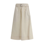 Brunello Cucinelli Cream Wide Long Skirt