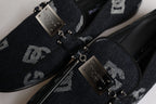 Dolce & Gabbana Black Logo Cotton Loafers Formal Dress Shoes