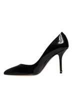 Dolce & Gabbana Black Patent Leather High Heels Pumps Shoes