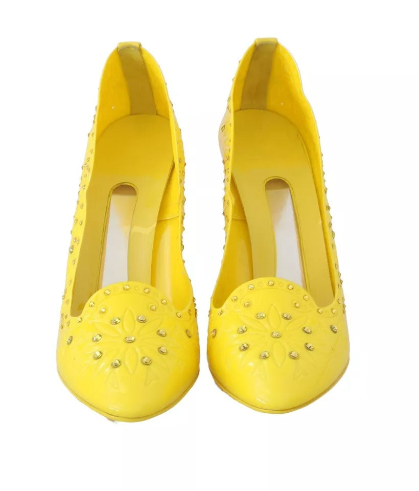 Dolce & Gabbana Yellow Crystal Heels CINDERELLA Shoes