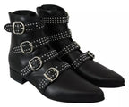 Dondup Black Fashion Buckled Zipper Ankle Boots Shoes