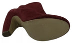 Steve Madden Maroon Blush Velvet Suede Penelope Ankle Boots Shoes
