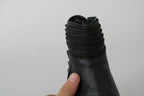 Ovyé Black Leather Zipper Ankle Boots Shoes