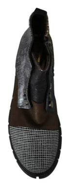 EBARRITO Multicolor Leather Suede Zipper Ankle Boots Shoes