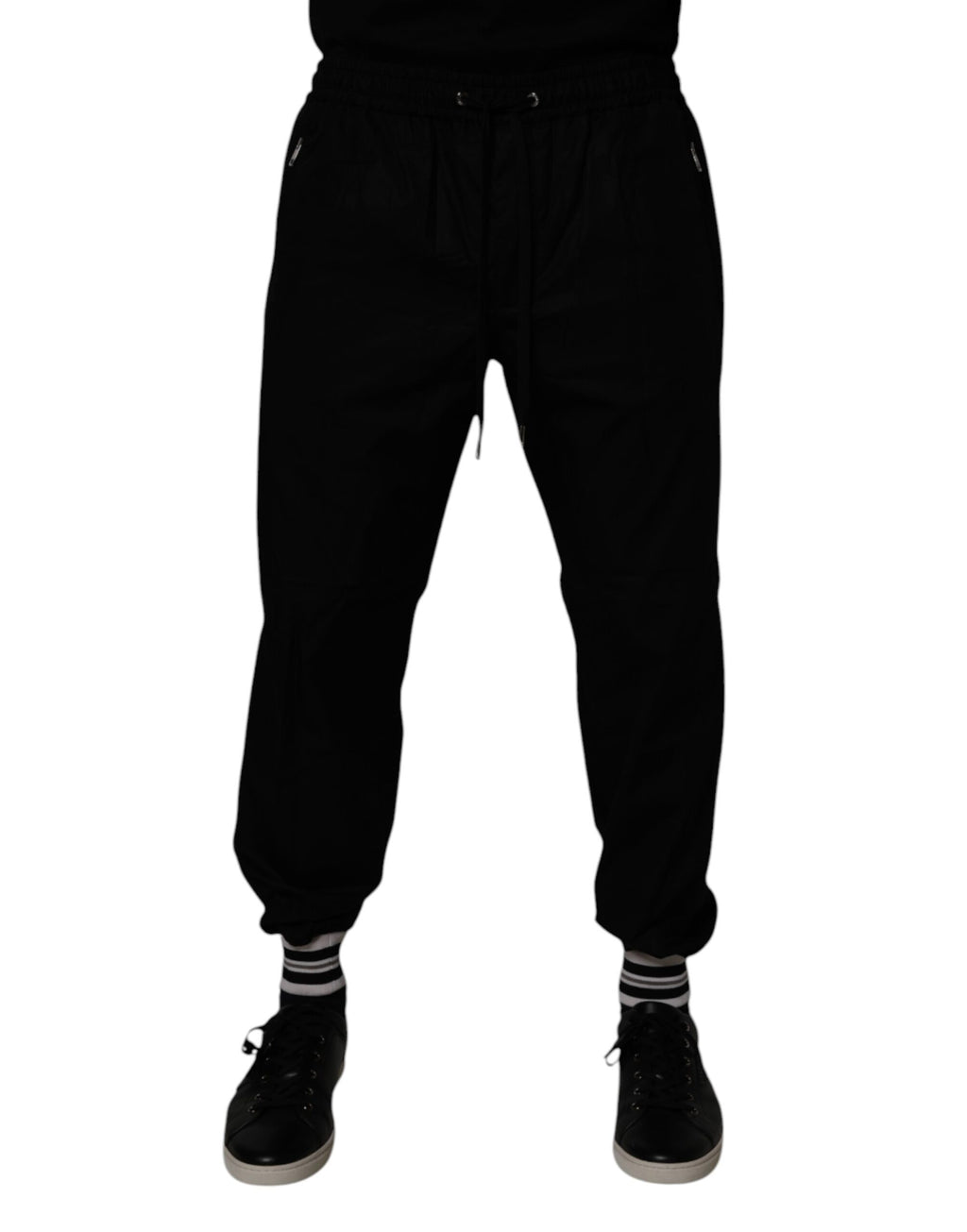 Dolce & Gabbana Black Cotton Men Jogger Sweatpants Pants