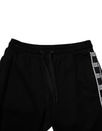 Dolce & Gabbana Black Cotton Blend Cropped Sweatpants Pants