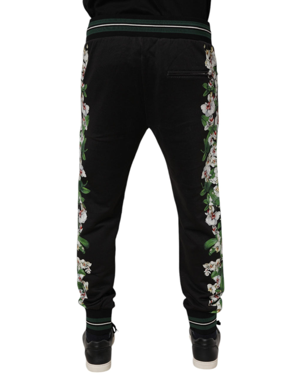 Dolce & Gabbana Black Floral King Men Jogger Sweatpants Pants