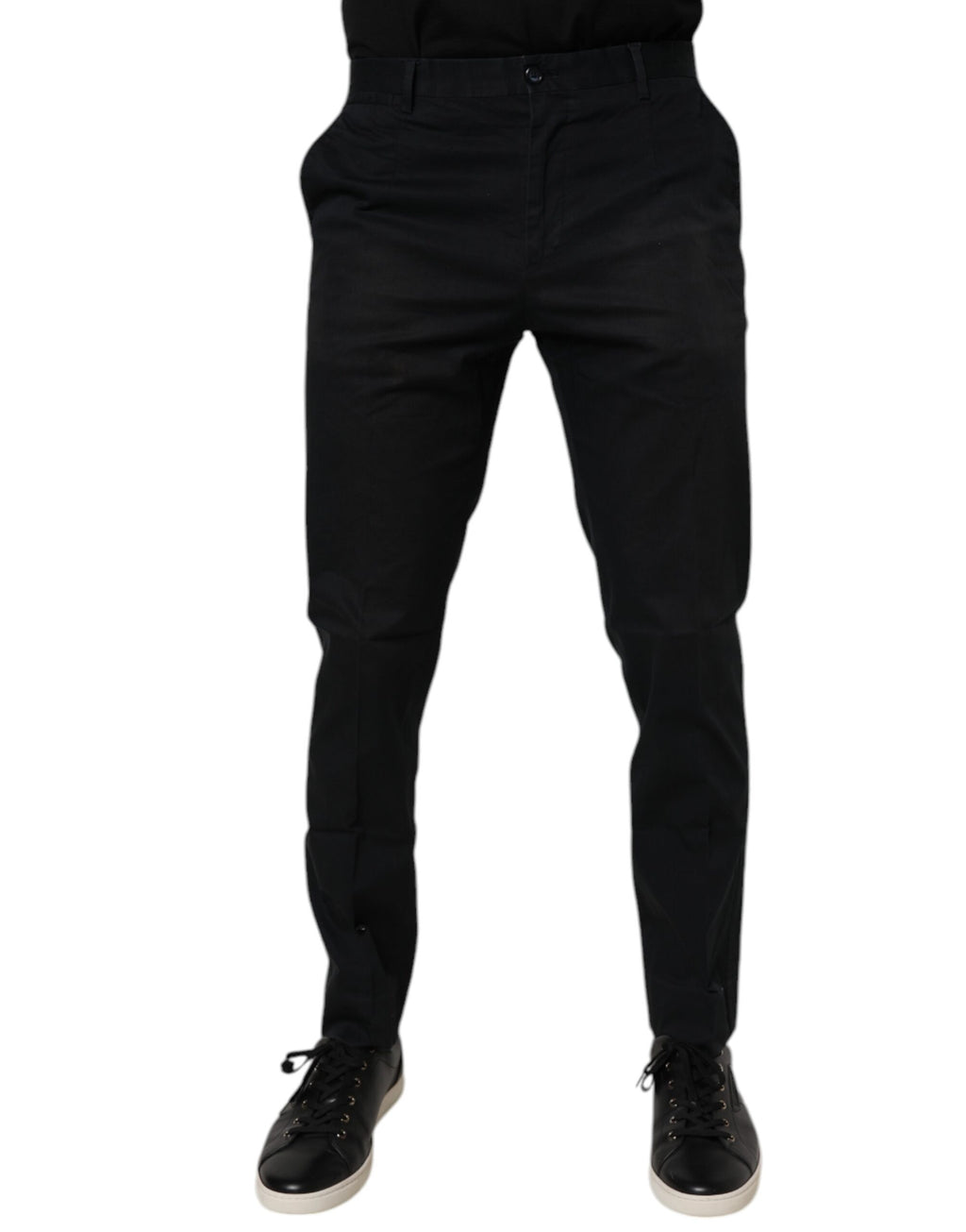 Dolce & Gabbana Black Cotton Stretch Skinny Dress Formal Pants