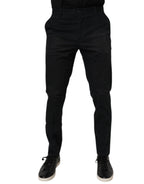 Dolce & Gabbana Black Cotton Stretch Skinny Dress Formal Pants