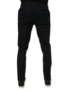 Dolce & Gabbana Black Cotton Stretch Skinny Dress Formal Pants