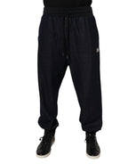 Dolce & Gabbana Black Jacquard Cotton Jogger Sweatpants Pants