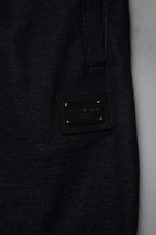 Dolce & Gabbana Black Jacquard Cotton Jogger Sweatpants Pants