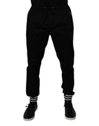 Dolce & Gabbana Black Cotton Stretch Jogger Sweatpants Pants