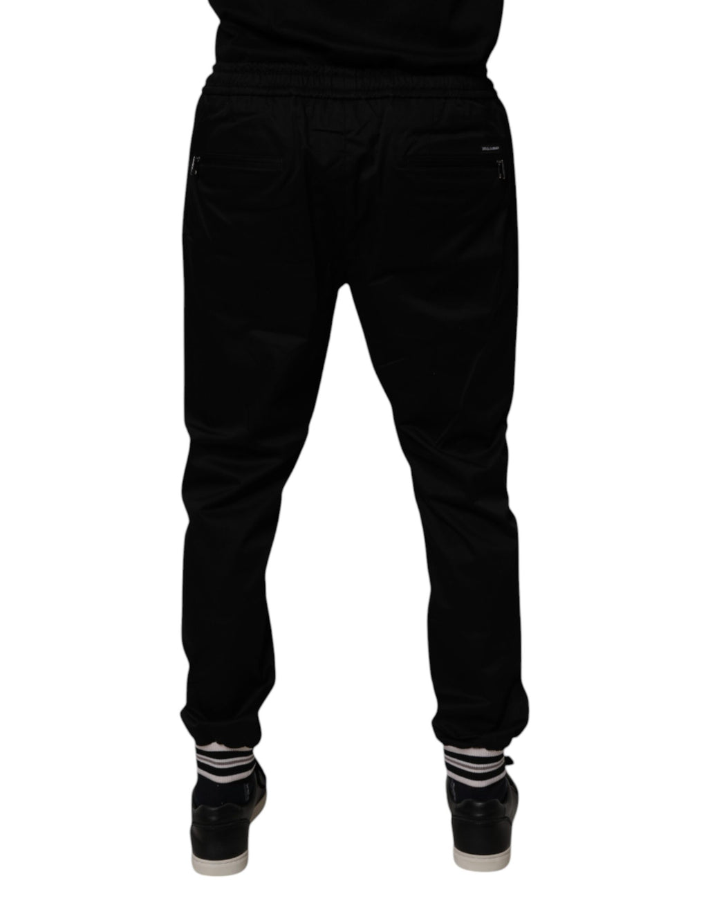 Dolce & Gabbana Black Cotton Stretch Jogger Sweatpants Pants