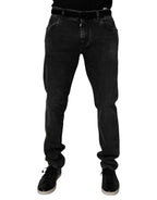 Dolce & Gabbana Black Cotton Stretch Men Skinny Denim Jeans