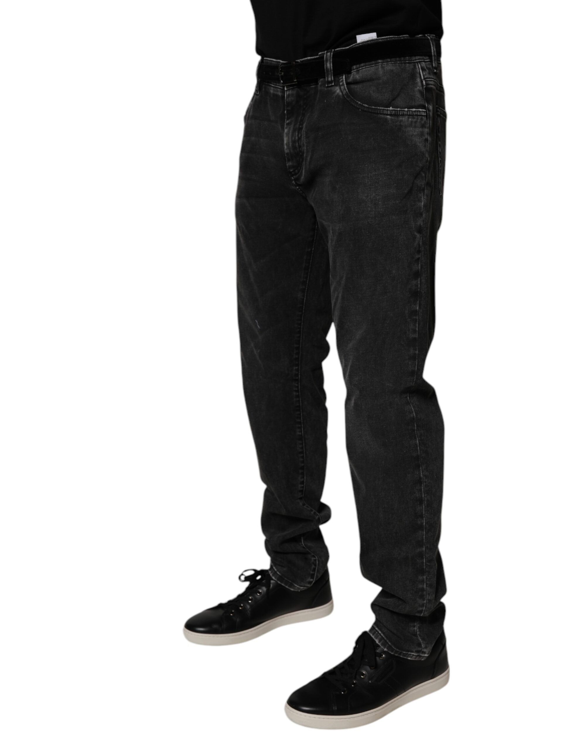 Dolce & Gabbana Black Cotton Stretch Men Skinny Denim Jeans