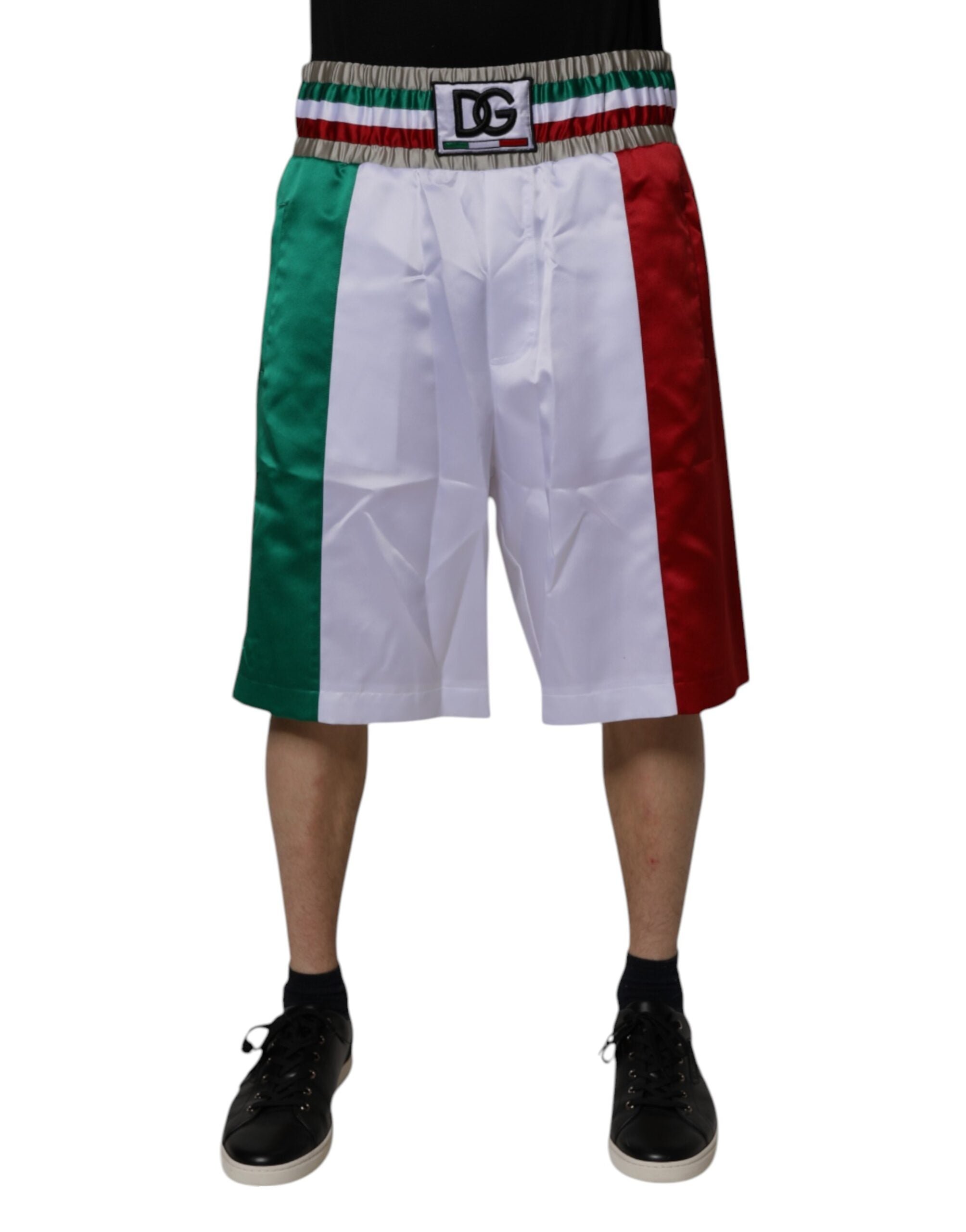 Dolce & Gabbana Multicolor Italia Polyester Bermuda Shorts