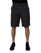 Dolce & Gabbana Dark Gray Cotton Mid Waist Men Bermuda Shorts
