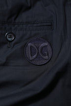 Dolce & Gabbana Dark Blue Cotton Bermuda Sweatshorts Shorts