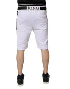 Dolce & Gabbana White King Cotton Bermuda Sweatshorts Shorts
