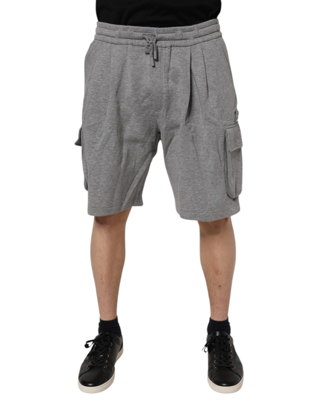 Dolce & Gabbana Gray Cotton Cargo Bermuda Sweatshorts Shorts
