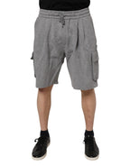 Dolce & Gabbana Gray Cotton Cargo Bermuda Sweatshorts Shorts