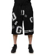 Dolce & Gabbana Black Logo Cotton Bermuda Sweatshorts Shorts