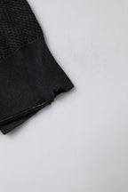 Dolce & Gabbana Black Heraldic Silk Buttoned Pullover Sweater