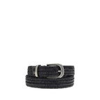 Brunello Cucinelli Black Calf Leather Bos Taurus Regular Belt