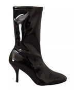 Stuart Weitzman Black Patent Leather High Heels Boots Shoes