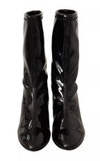 Stuart Weitzman Black Patent Leather High Heels Boots Shoes