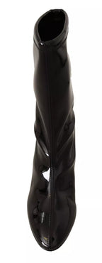 Stuart Weitzman Black Patent Leather High Heels Boots Shoes