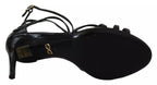 Dolce & Gabbana Black Leather Stiletto Heels Sandals Shoes