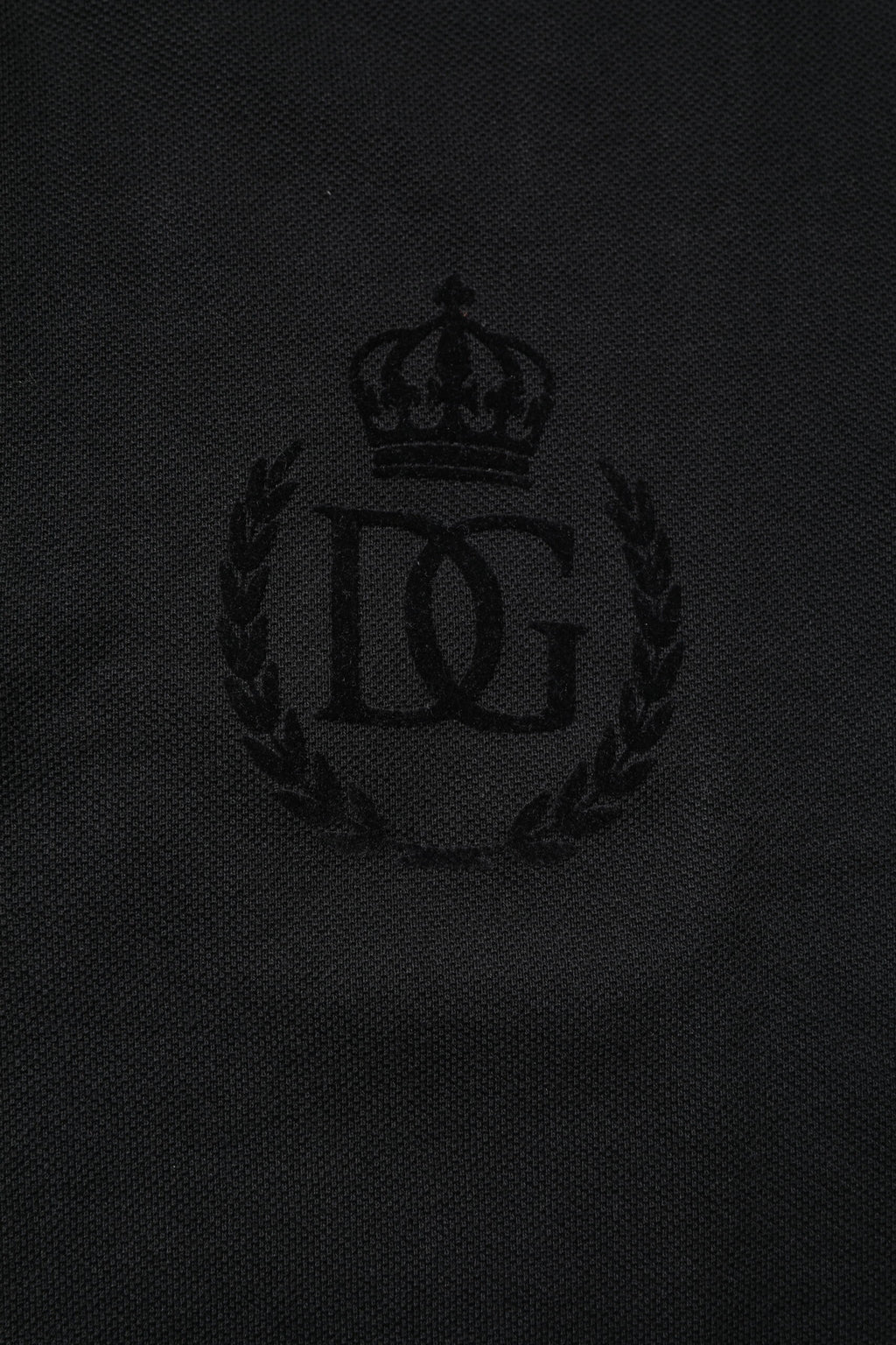 Dolce & Gabbana Black Cotton DG Logo Collared Polo T-shirt