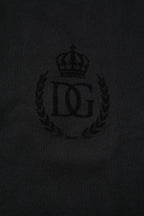 Dolce & Gabbana Black Cotton DG Logo Collared Polo T-shirt