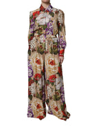 Dolce & Gabbana Multicolor Floral Wide Leg Jumpsuit Dress