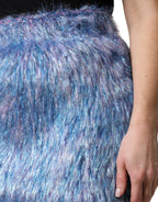 Dolce & Gabbana Multicolor Plush Fabric High Waist Mini Skirt