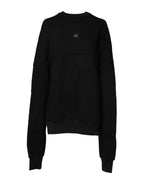 Dolce & Gabbana Black Cotton Crew Neck Sweatshirt Sweater