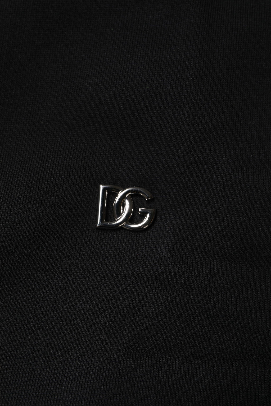 Dolce & Gabbana Black Cotton Crew Neck Sweatshirt Sweater