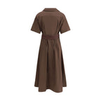 Brunello Cucinelli Brown Cotton Casual Dress