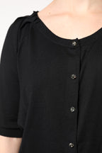 Dolce & Gabbana Black Button Down Short Sleeve Blouse Top