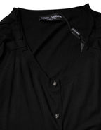 Dolce & Gabbana Black Button Down Short Sleeve Blouse Top