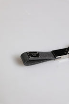 Dolce & Gabbana Brown Leather DG Plaque Double Keyring Holder Keychain