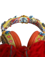 Dolce & Gabbana Multicolor Whimsical Tasseled Crystal Headset Headphones